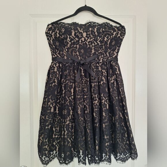 Neiman Marcus x Target Robert Rodriguez Black Lace Strapless Mini Dress Size 6 - Picture 1 of 6